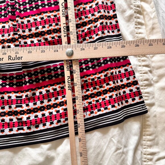 Calvin Klein Womens LG Striped Sleeveless Top Multicolor Pleated Neckline Beachy - Picture 7 of 7